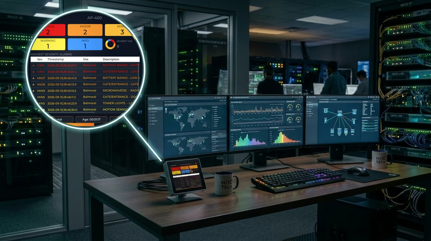 Optima AP-400 Alarm Panel Dual Desk and Site Monitoring with Real-Time Dashboard